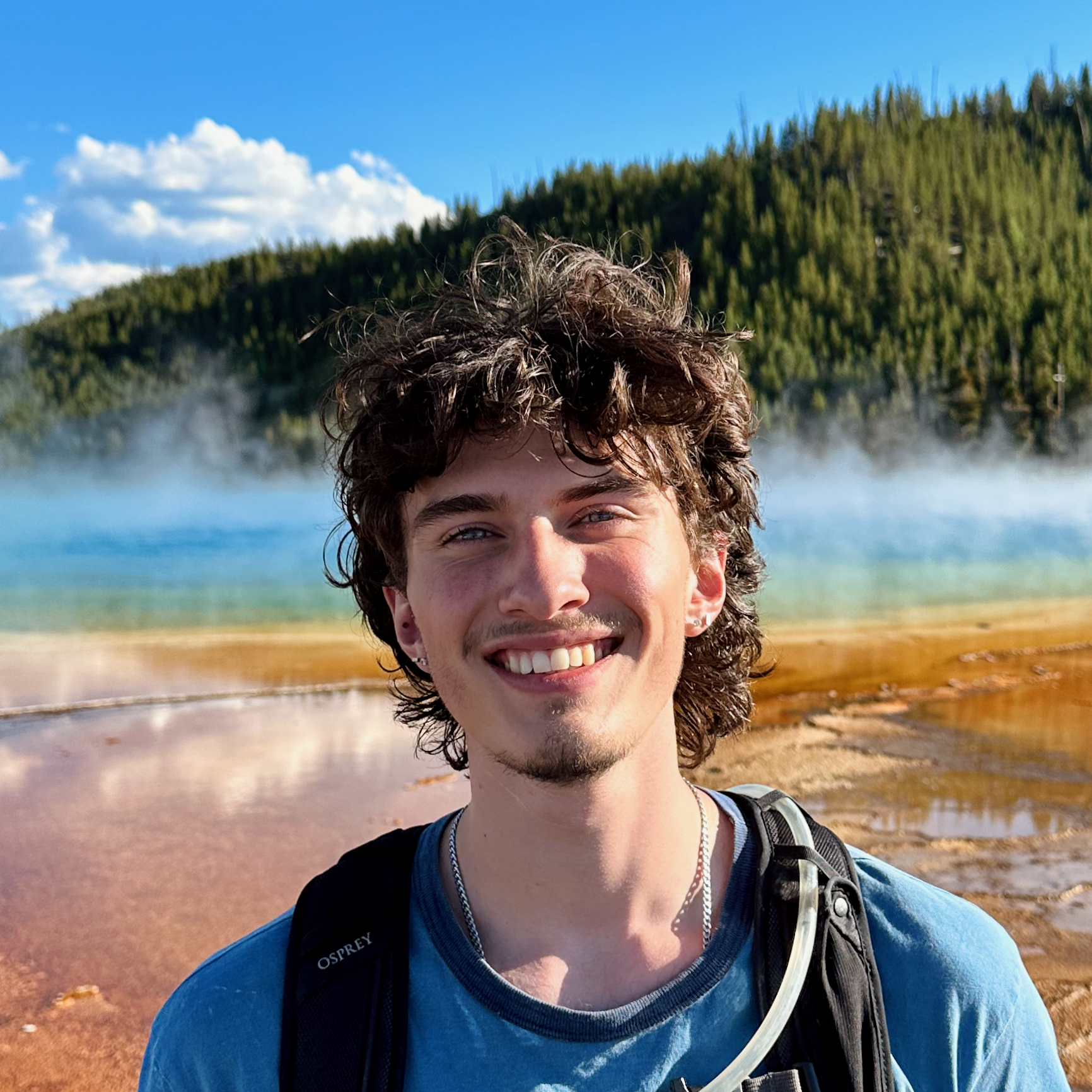 Reece at Grand Prismatic Spring, Yellowstone